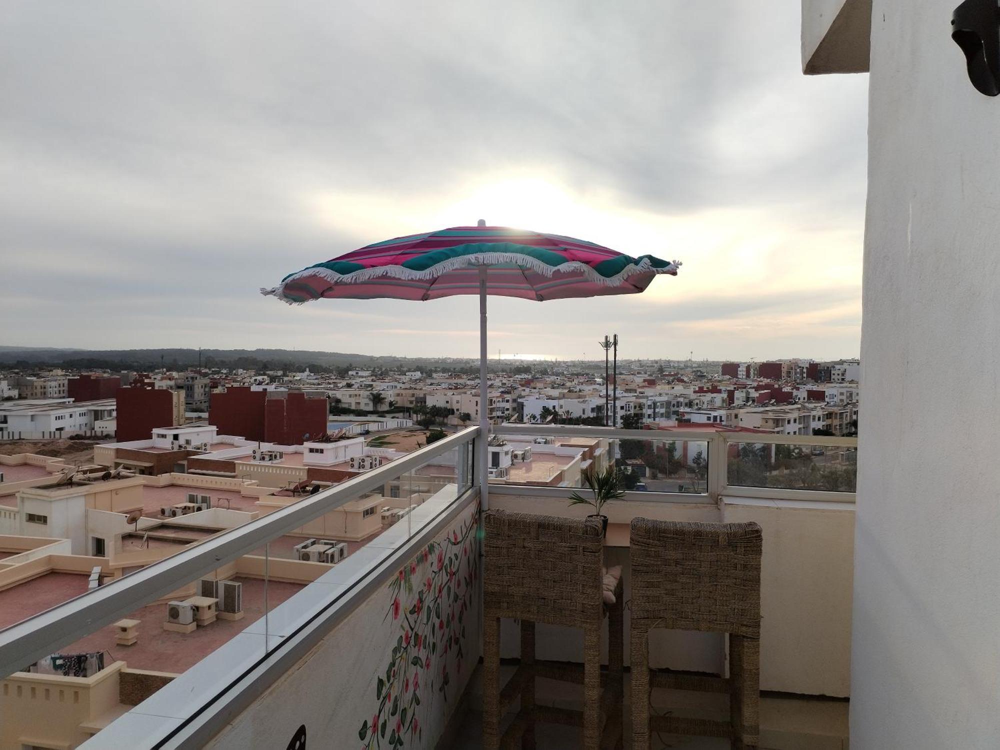 Large Sea View Studio Apartment Agadir Bagian luar foto